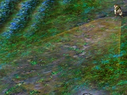 Field of vision of a mob (orange cone)