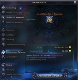 Enchantment Extraction window