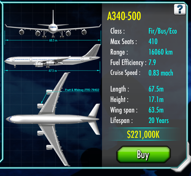 airbus a340 seating