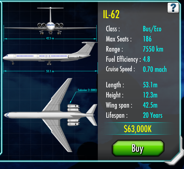 Ilyushin IL-62 | Air Tycoon Online Wikia | Fandom