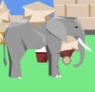 Elephant's look carrying stone
