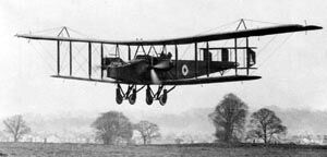 An O/400 landing at RAF Andover in 1918