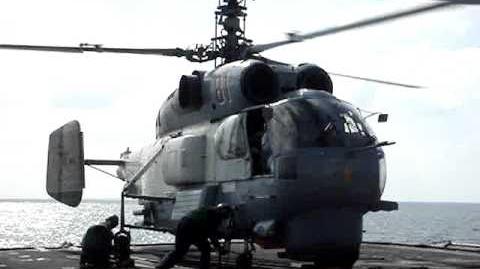 Russian Ka-27 Helix Landing aboard USS Vella Gulf