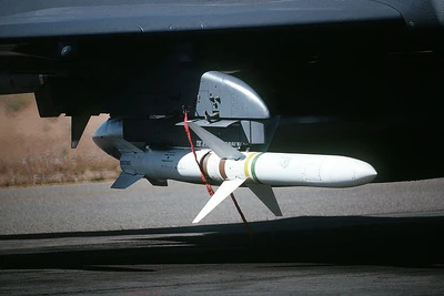 An AGM-45 Shrike, mounted on an external pylon of a F-4G Wild Weasel.
