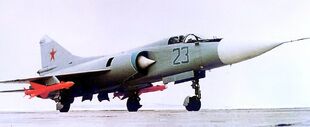 Although the cockpit and nose remain the same as on other MiG 23's, most of what's behind it is very different. (Such as the wings and landing gear.) Known as the Model 23-01, this aircraft was found to be impractical, leading to development of the swing wing Model 23-11<ref name="WAIF F210 s01">World Aircraft Information Files Aviation Partwork. Midsummer Books Ltd. File 210 Sheet 1 (World Military Aircraft: MiG-23/27 'Flogger' - Development)