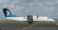 An Air Nelson Dash 8 in the old 'teal tail' livery. A number of the type have yet to be repainted out of this livery as of May 2019.