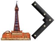 Size of the Blackpool tower compared to the wingspan of the TR-6 TELOS.