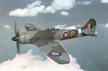 A Tempest VI in flight.