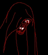 A still of Gary's appearance from Chapter III's trailer, demo, and the final. He nearly resembles Miriam, lacks a beard, and doesn't really look like a human.