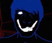 Scene 13: John with an altered creepy face walking around in the cultist's hideout.