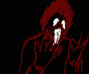 Scene 0: After the injection, the game freezes and a loud tone plays. John starts to trip. His body changing is likely an exaggeration of the start of his hallucination.