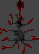 The demon's limbs emerging from the main body. Having the frames flash in and out was likely intended