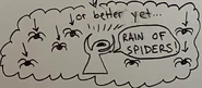 Gary's infamous Rain of Spiders attack, in drawing form.