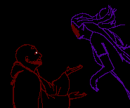 Gary raises his hands to floating Amy but gets grabbed by a demonic hand.