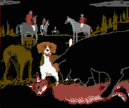Scene 23: "There's a red fox torn by a huntsman's pack."