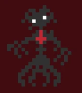 The original design for the Spindly Lady. In the final version, she doesn't have an inverted cross and the eyes are red.