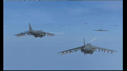 Harriers ambush the Allied planes and their escort bomber.