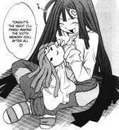 sewing in manga, referencing a hundreth "memory doll"