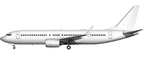 All White Boeing 737-8 MAX template – ShopNorebbo