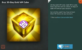 Old 30 Day Gold VIP Cube