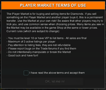 Player market terms of use