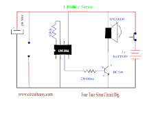 Four tone siren circuit