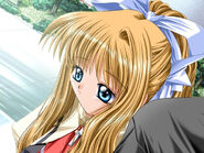 A screenshot of Misuzu from the visual novel.