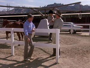 Hawke with Dunkirk at his ranch. The uncredited little girl calls Dunkirk "Uncle Michael".