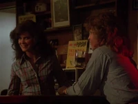 Waitress-out of the sky.jpg (41 KB) This waitress works at the restaurant where Hawke and Roxy have a meal. This is about the best shot of her. She does not have any lines and is played by Kelly Brock.
