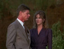 Barbara Howard as Holly Matthews, Dominic's neice, seen here with Hawke.