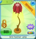 DS Bird Feather Lamp red