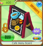 Cafe menu board