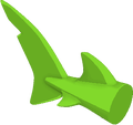Green colorful shark tail