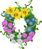 Spring flower wreath