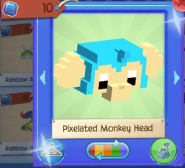 Pixelated monkey head