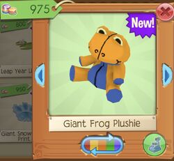 Giant Frog Plushie, Animal Jam Wiki