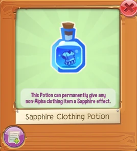 Sapphire Clothing Potion
