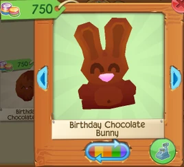 Birthday chocolate bunny
