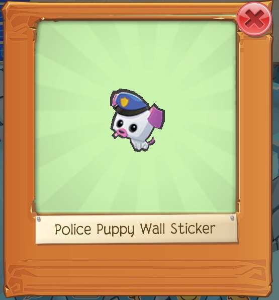 Police Puppy Wall Sticker Animal Jam Wiki Fandom