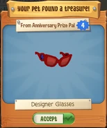 Designer Glasses won as a Pet Treasure