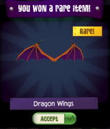 Rare Dragon Wings won as a prize from Super Sweets Minigame.