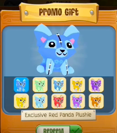 Red panda plushie sales animal jam