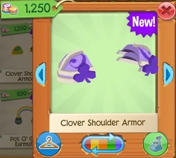 ☆*JAM CLOVER☆*。 Clover Shoulder Armor | Animal Jam Wiki | Fandom