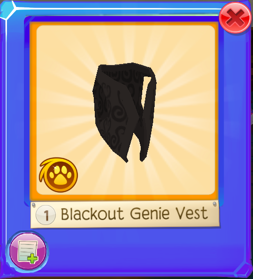 Blackout Genie Vest, Animal Jam Wiki