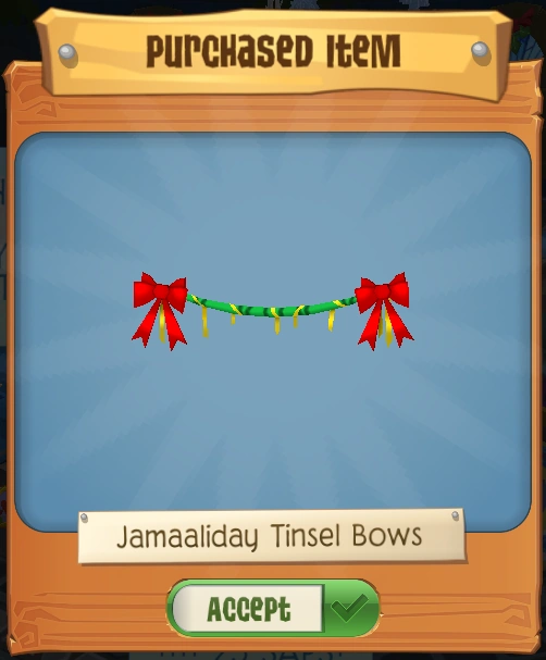 Jamaaliday Tinsel Bows Animal Jam Wiki Fandom