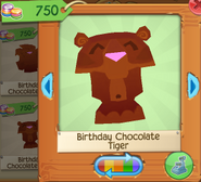 Birthday chocolate tiger