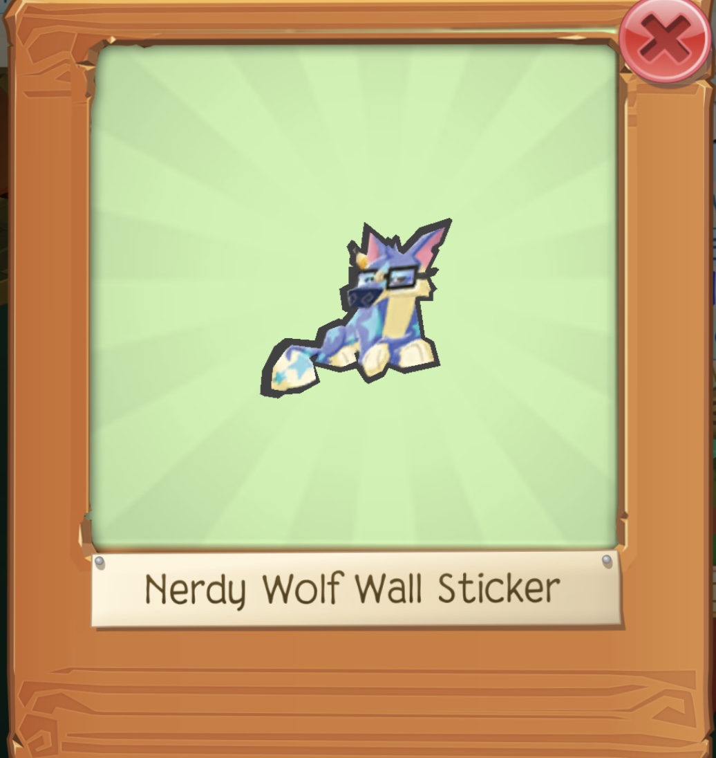 Nerdy Wolf Wall Sticker | Ajpw Glitched, Hacked, Unreleased And Unknown