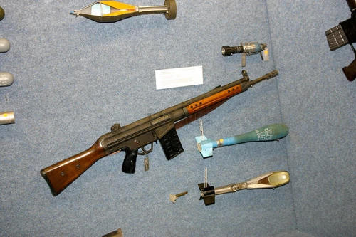 The G3A2 with a rear drum sight. the A3 is really just the same thing but with plastic furniture & a free floated barrel