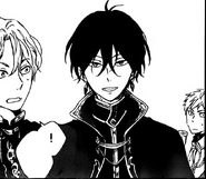 Hisame interrupting the "Wavy Haired Sereg Knight" and "Sereg Knight Announcer" at the night banquet.