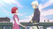 Zen and Shirayuki hold hands.